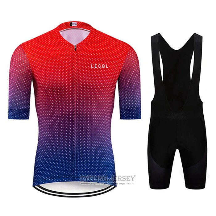 2020 Cycling Jersey Le Col Red Blue Short Sleeve And Bib Short